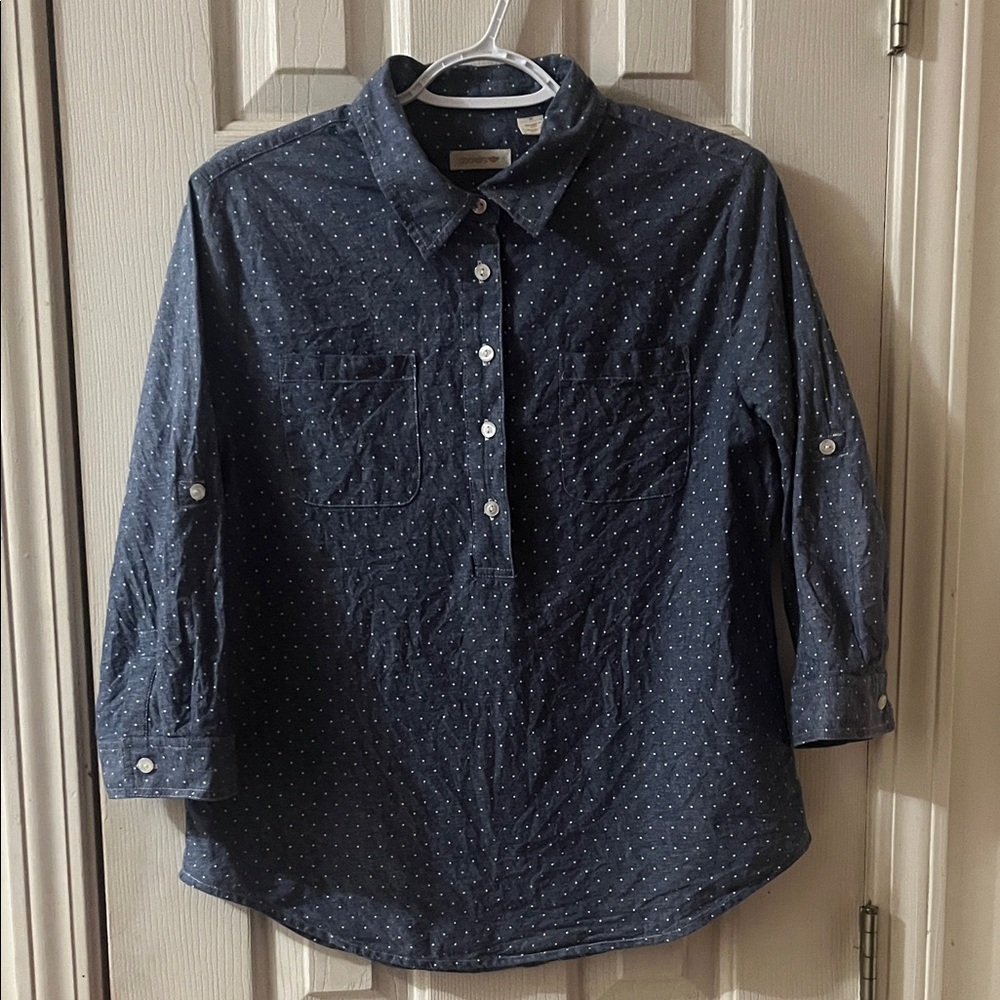 Dockers Navy Polka Dot Shirt